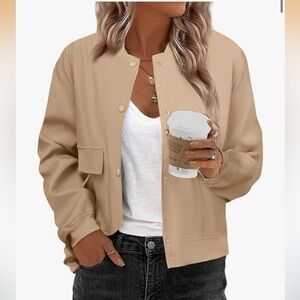 Khaki Bomber Jacket, Medium